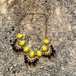 Elegant Yellow and Blue Statement Necklace